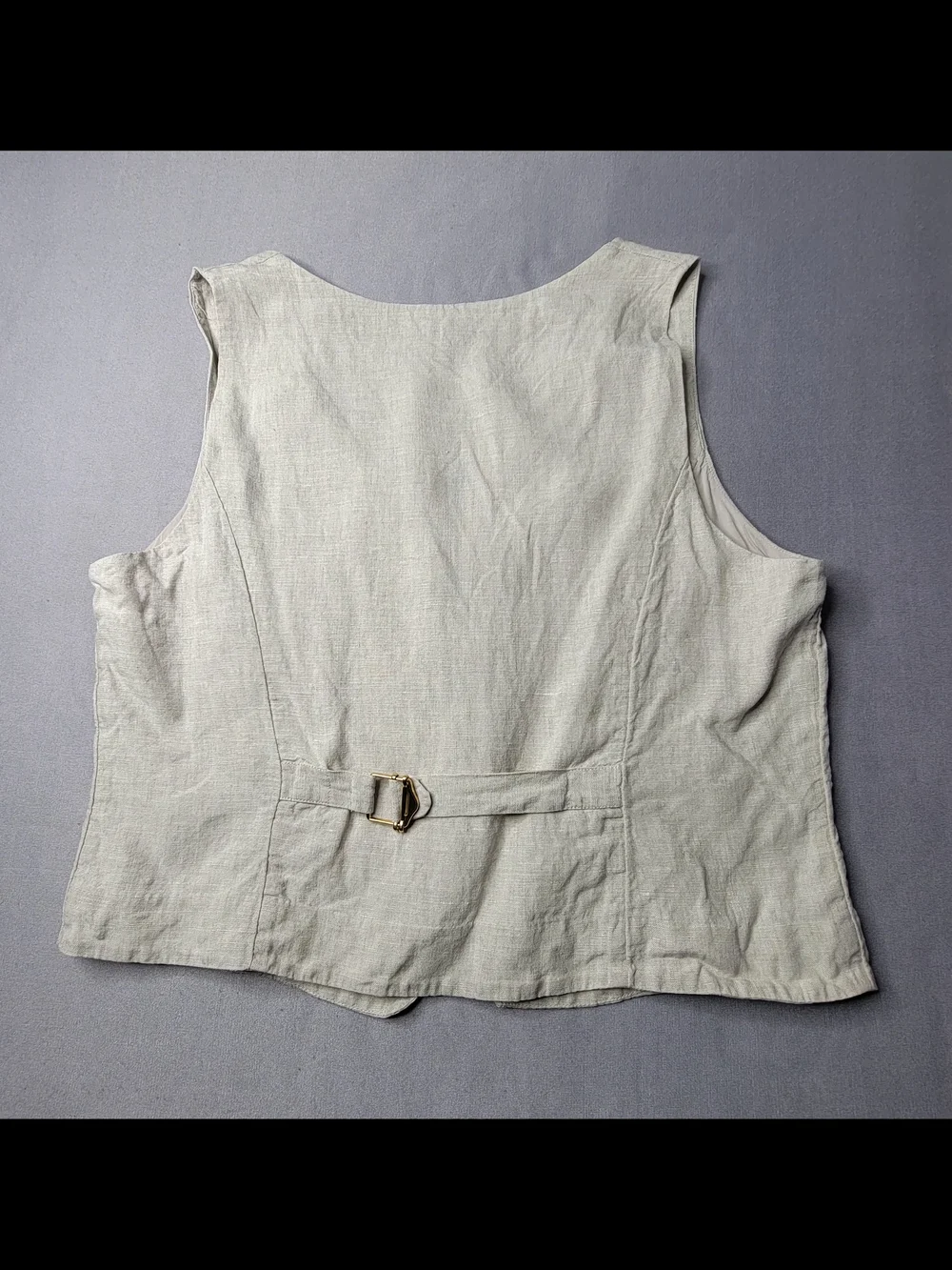 J.Crew Women's Cream Linen Button-Front Vest Size 12